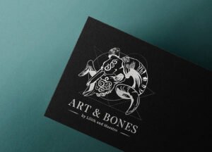 art & bones, logo, carte de visite, identité visuelle