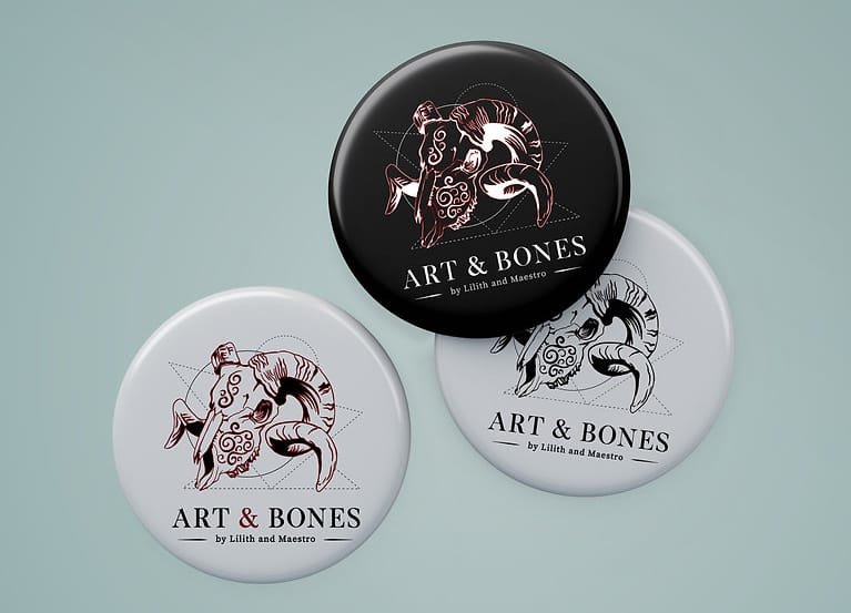 art & bones, logo, badges, identité visuelle